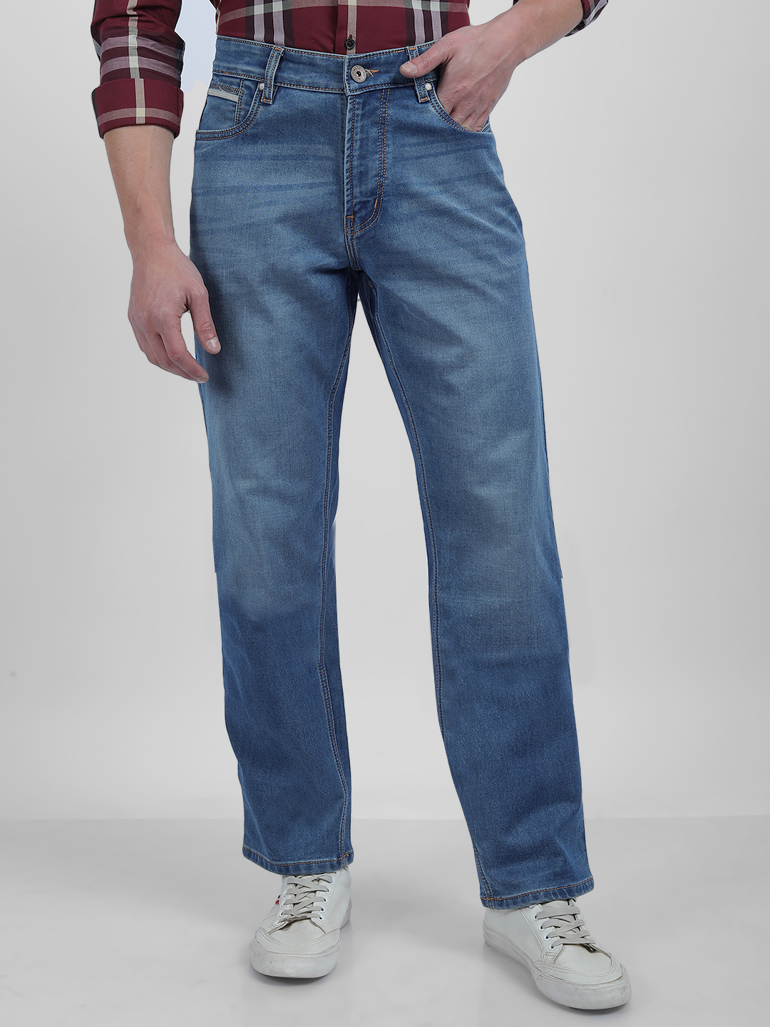 Numero Uno Men Faded Dark Blue Jeans